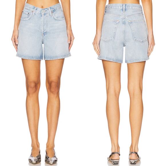 AGOLDE NWT V-Waist Denim Shorts Backbeat Wash Size 23 - Picture 1 of 7